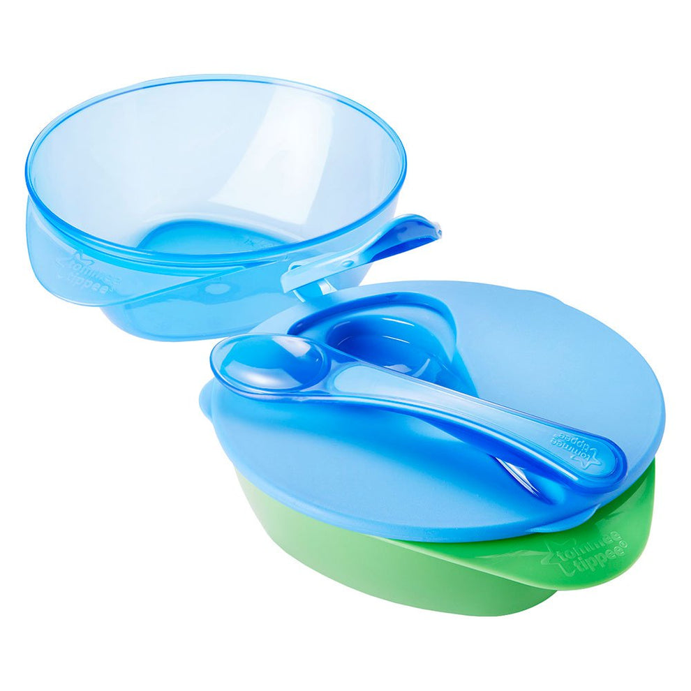Tommee Tippee 2 Feeding Bowls (With Spoon & Lid) MonkiBox
